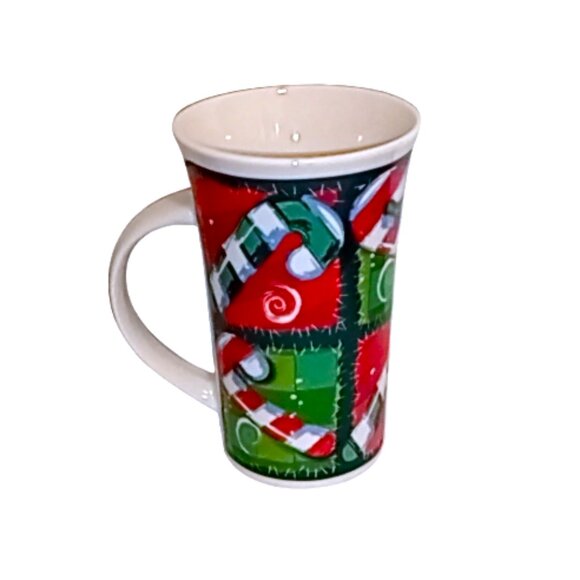 🎯 10 for $12 / Christmas Candy Cane Quilt Mug - Picture 5 of 7